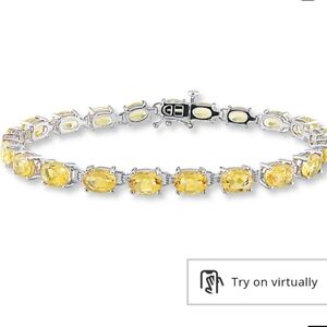 Oval Cut Citrine Tennis Bracelet